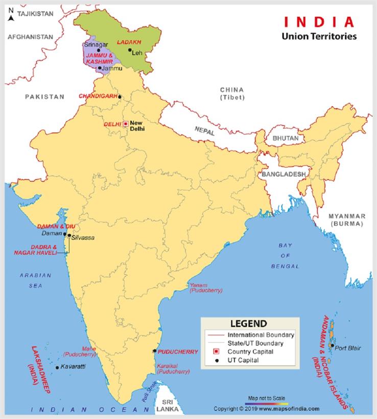 union-territory map